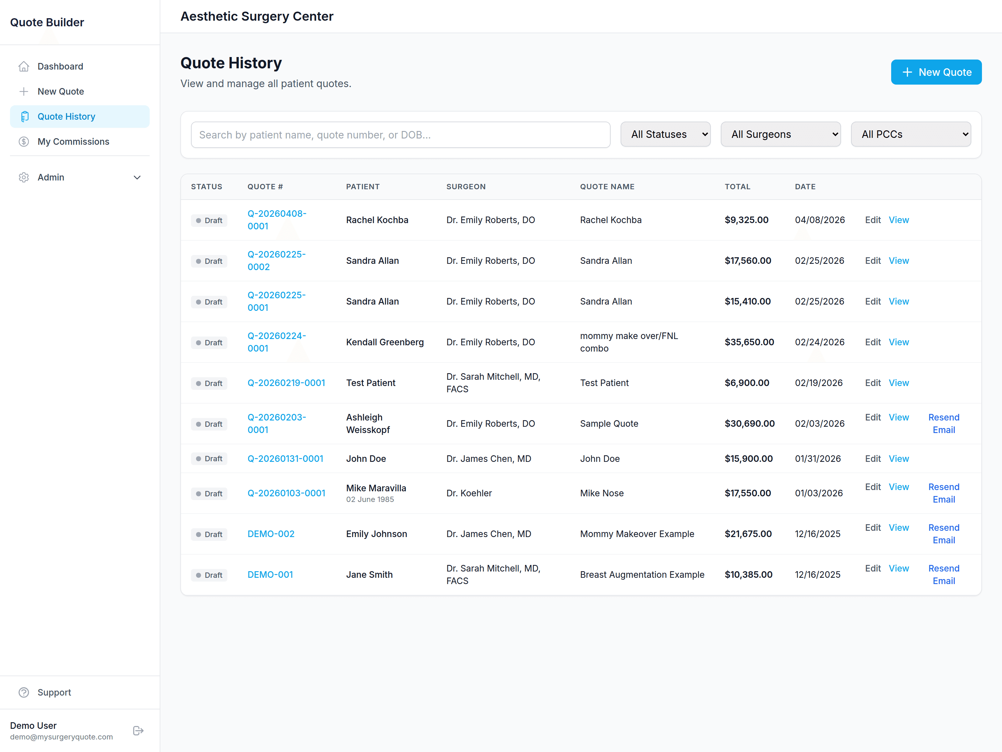Procedure and implant log reporting